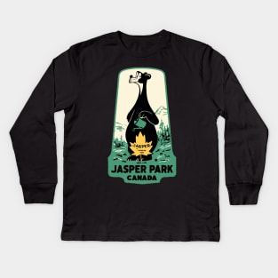 Jasper Park Alberta Vintage Kids Long Sleeve T-Shirt